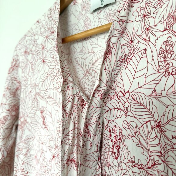 Cherry Print Long Sleeve Blouse Womens‎ Size XS Tie Neck Preppy Whimsical Casual - Picture 5 of 7